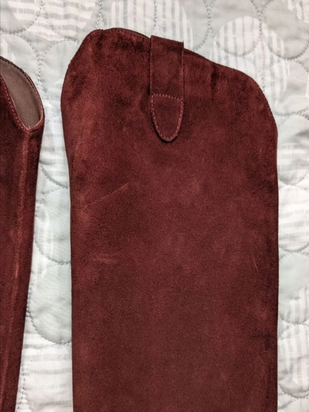 Free People Triple Crown Over The Knee Boots Burgundy Suede Western Size 7 NEW